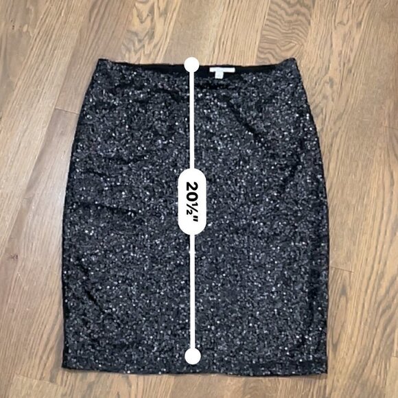 Halogen Black Sequin  skirt fully Lined Size 2 - Picture 4 of 4